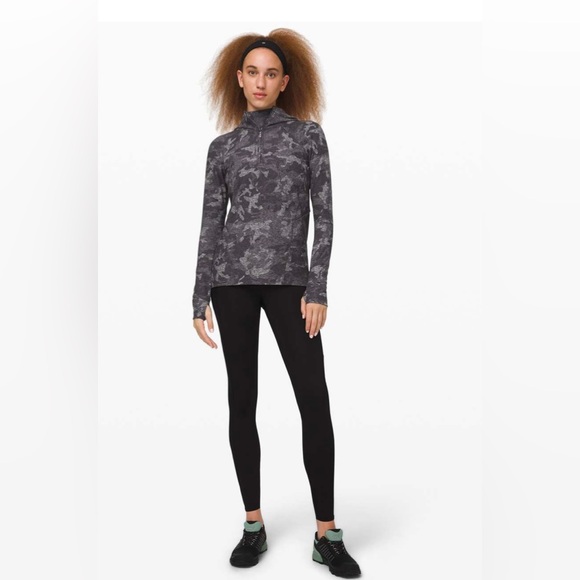 Lululemon Warm Stabilizer Half Zipper Hoodie in Incognito Camo Black - Picture 2 of 9